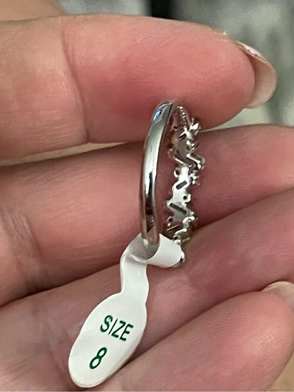 Sterling Silver Opal Zigzag Ring - Size 8 - Picture 4 of 5